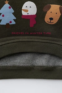 SWEATSHIRT WITH VARIOUS PRINTS