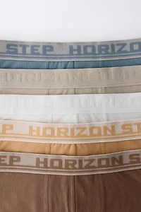 6-14 YEARS/FIVE-PACK OF EMBOSSED TEXT BOXERS
