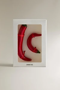 CERAMIC CHILI PEPPERS (PACK OF 2)
