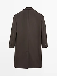 Long double-breasted wool blend coat - LIMITED
