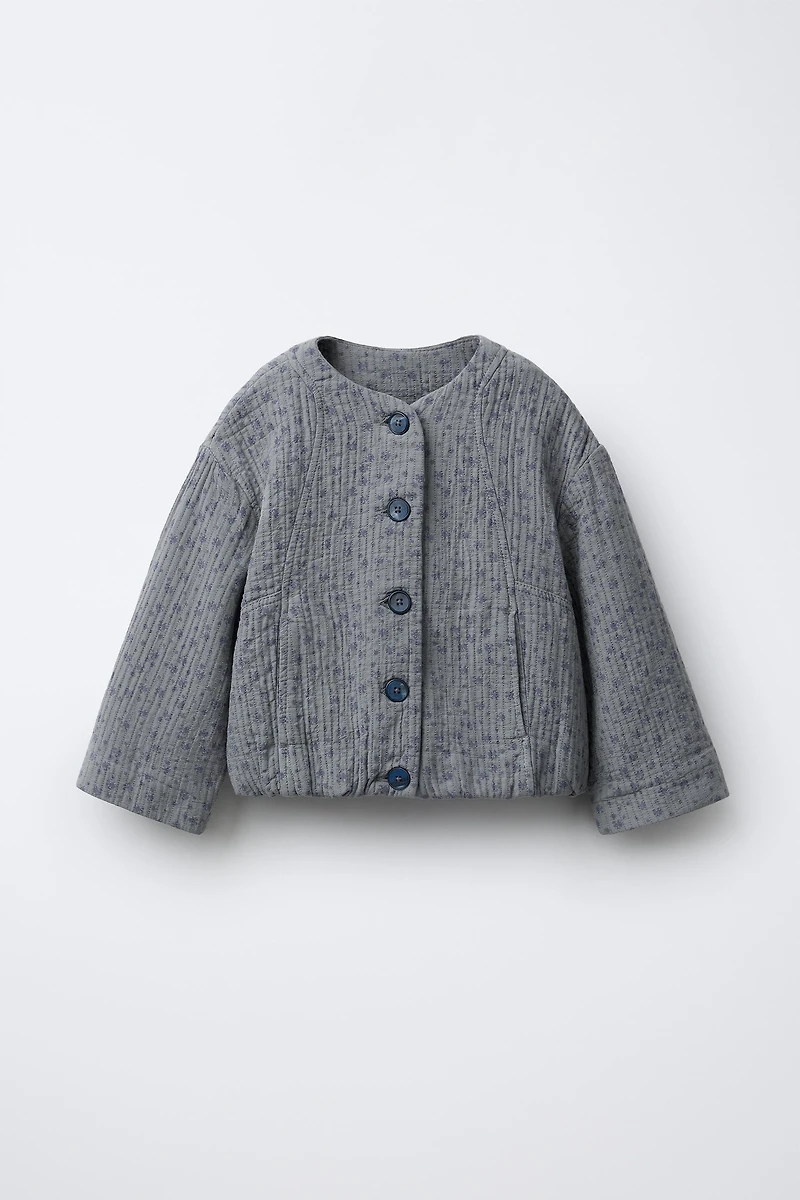 TEXTURED FLORAL OVERSHIRT