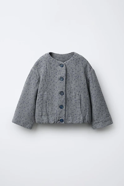 TEXTURED FLORAL OVERSHIRT