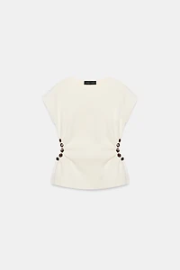 BEADED CUT OUT KNIT TOP