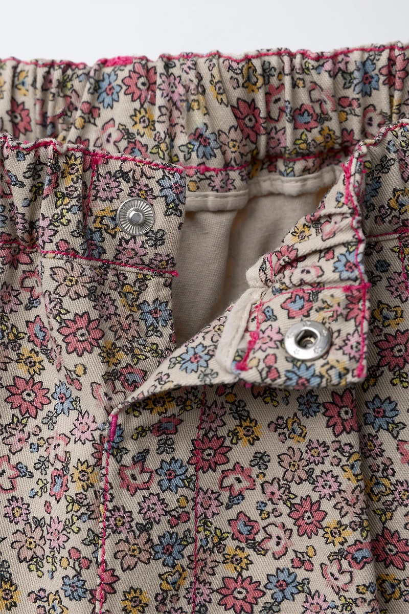 FLOWERED BAGGY PANTS