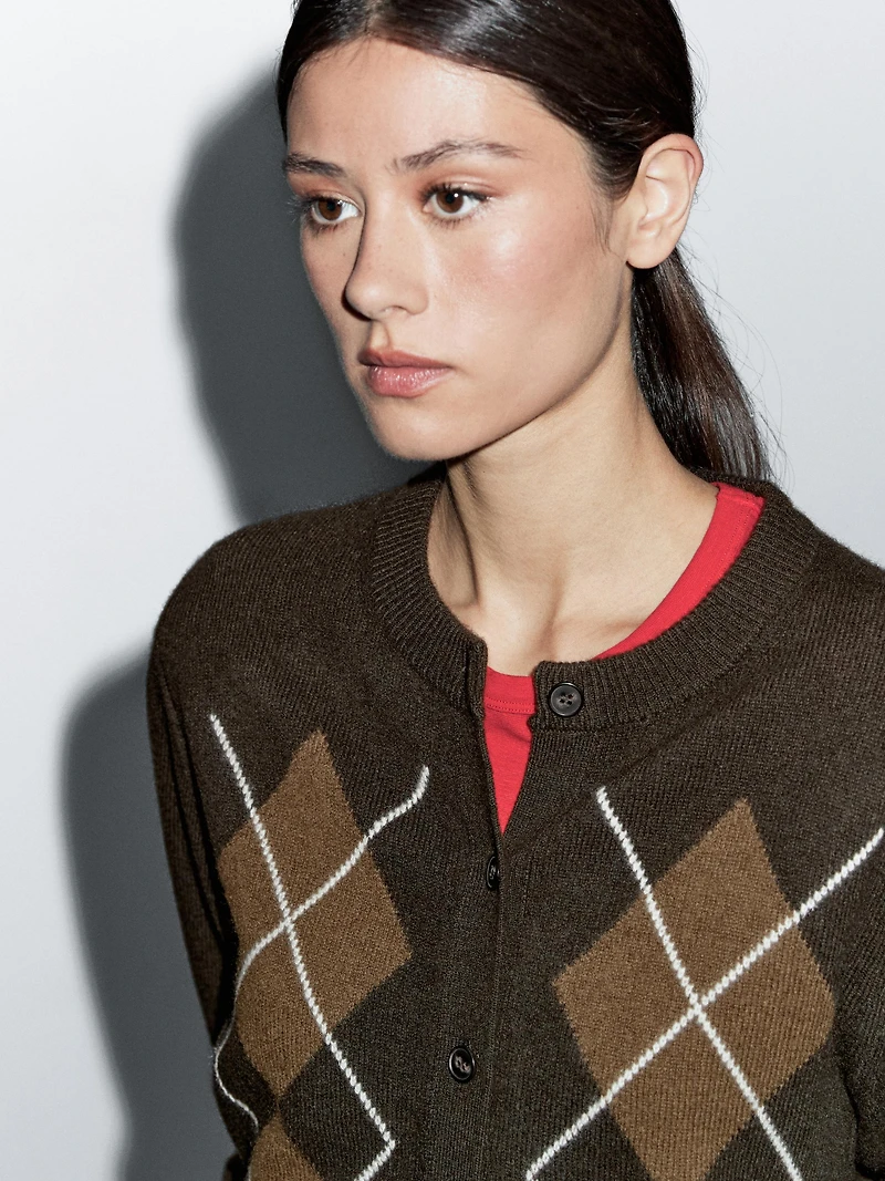 Cardigan motif losanges
