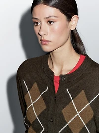 Cardigan motif losanges