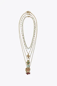 4-PACK BEADED MEDALLION NECKLACES