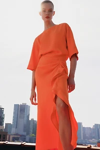 ZW COLLECTION DRAPED MIDI DRESS