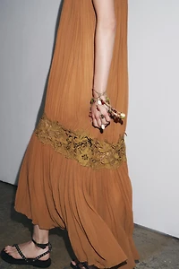 ZW COLLECTION WRINKLED EMBROIDERED DRESS
