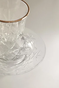 ENGRAVED GLASS TEACUP