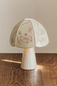 LAMPE DE TABLE CÉRAMIQUE MOTIFS PEINTS