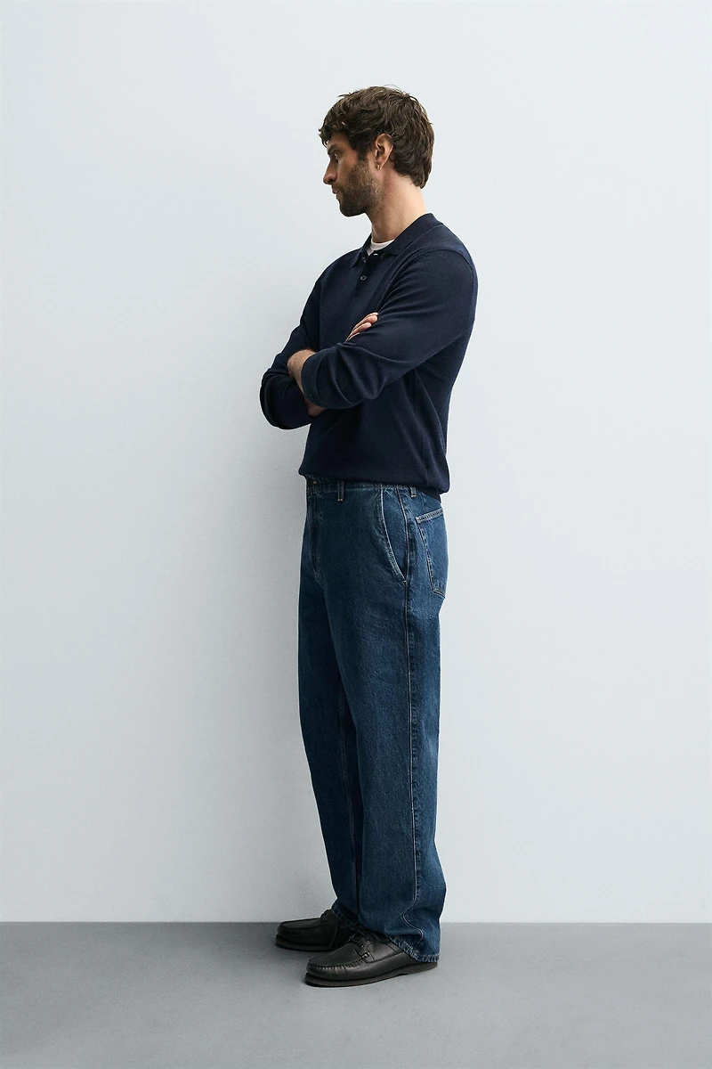 DENIM CHINO STRAIGHT FIT PANTS