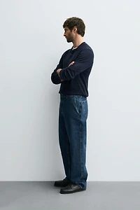 DENIM CHINO STRAIGHT FIT PANTS
