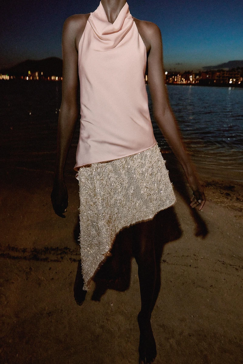 ROBE MIDI BIMATIÈRE PAILLETTES