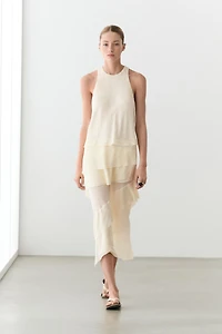 Robe midi fluide à volants