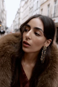 BOUCLES D'OREILLES LONGUES À BRILLANTS