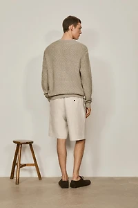 Linen blend Aran knit sweater - LIMITED EDITION