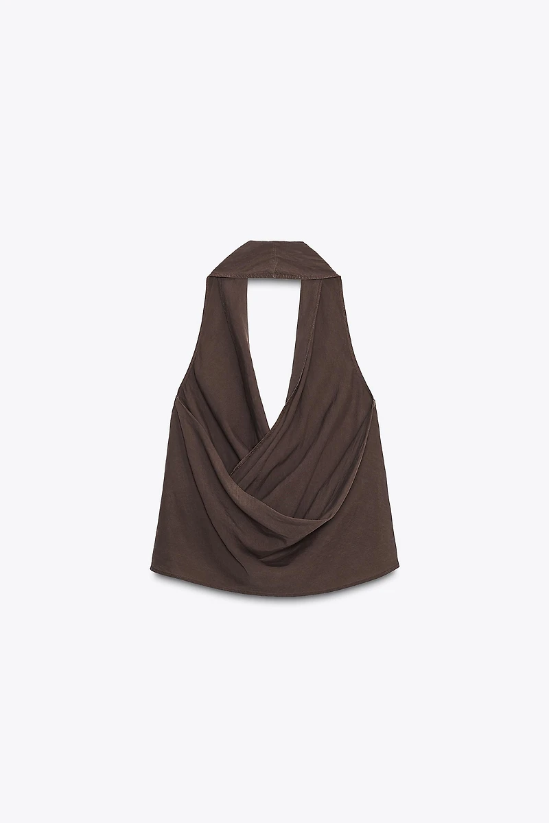 DRAPED HALTER TOP