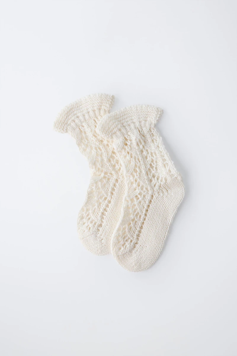 COTTON AND SILK OPENWORK SOCKS