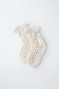 COTTON AND SILK OPENWORK SOCKS
