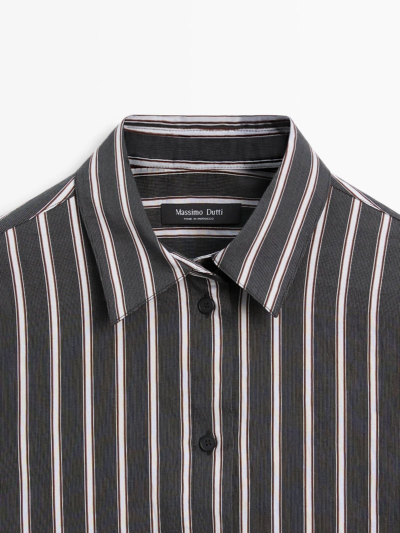 Striped loose-fitting shirt