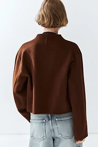 Button detail cape jacket