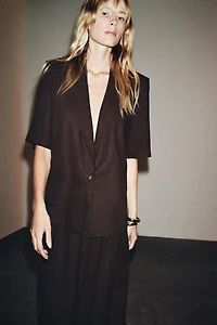 SHORT SLEEVE LINEN BLAZER