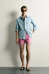 CONTRAST TRIM MID-LENGTH SWIMSUIT