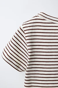 SOFT WOVEN STRIPED T-SHIRT