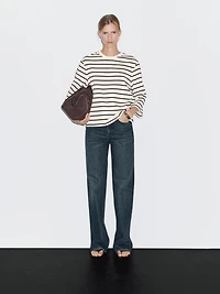 Striped T-shirt with elbow-length sleeves