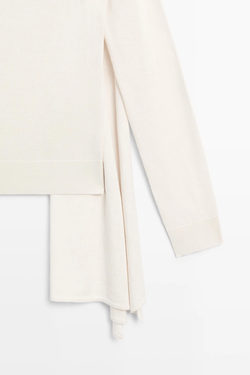 Silk blend knit sweater with scarf - STUDIO