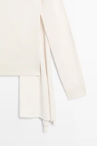 Silk blend knit sweater with scarf - STUDIO