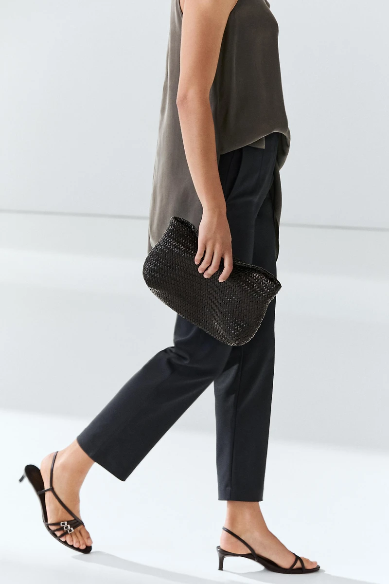 Technical cotton blend trousers