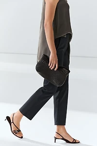 Technical cotton blend trousers