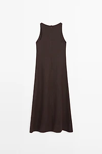 Linen halter midi dress