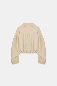 RUFFLED CROPPED TRENCH COAT
