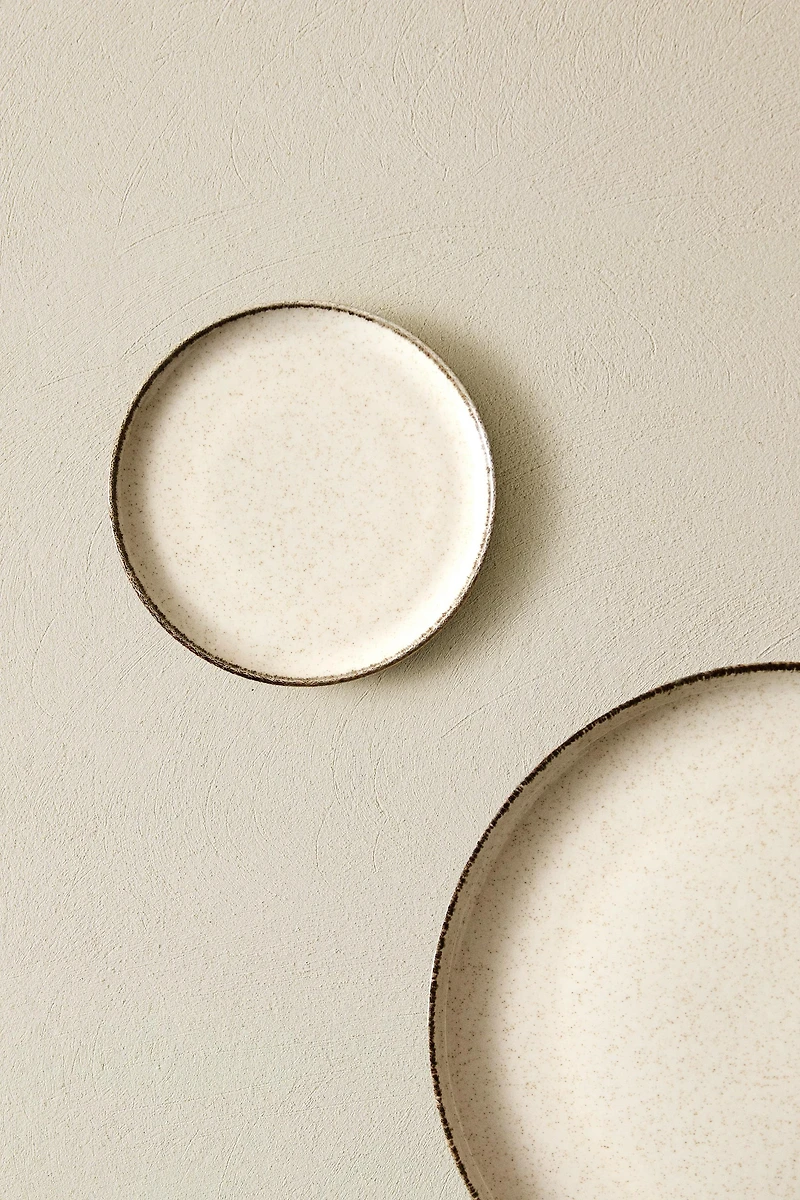 PORCELAIN SIDE PLATE WITH ANTIQUE FINISH RIM