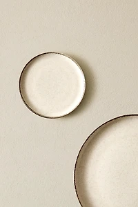 PORCELAIN SIDE PLATE WITH ANTIQUE FINISH RIM