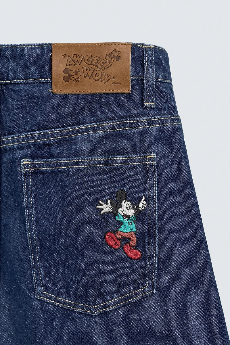 SHORT MIDI EN DENIM AVEC BRODERIES HARRY LAMBERT FOR ZARA X DISNEY