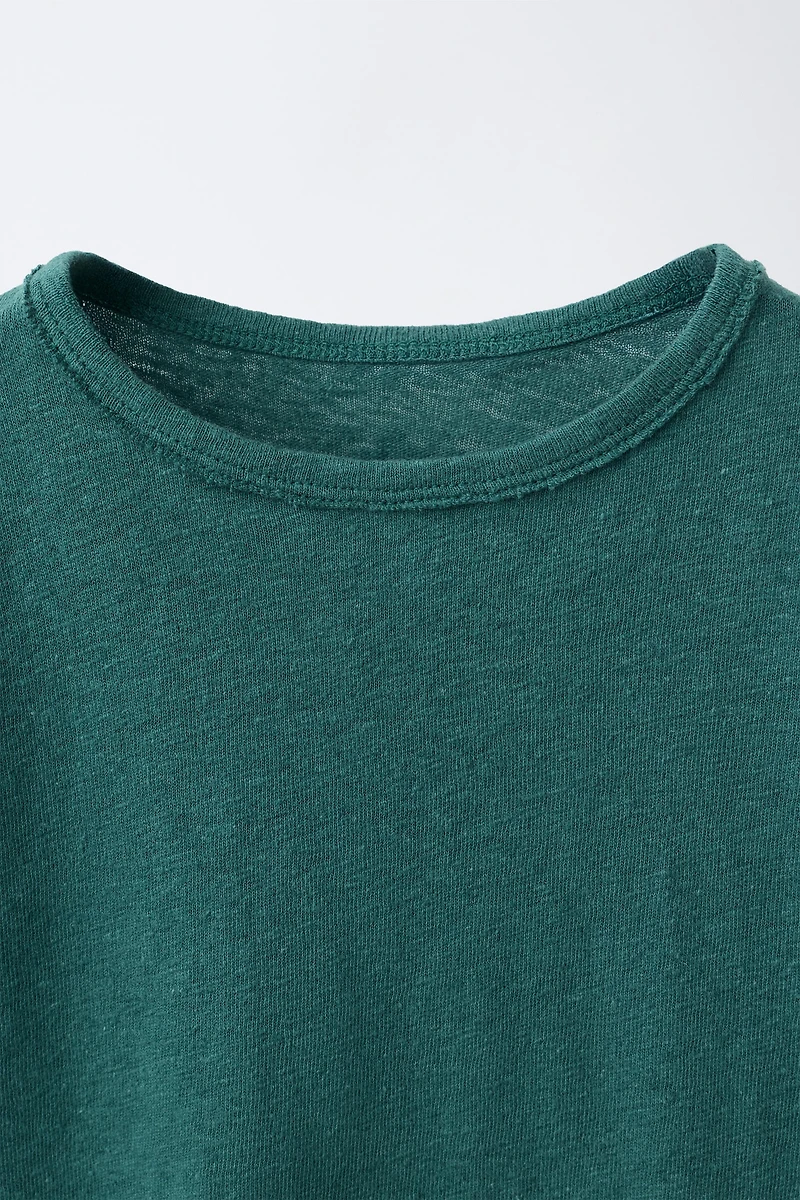 COTTON AND LINEN T-SHIRT