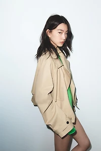 SHORT BALLOON TRENCH COAT