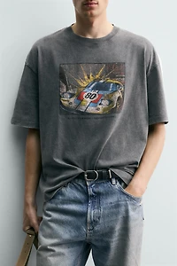 WASHED COMIC PRINT T-SHIRT