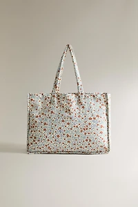 FLORAL COTTON BEACH BAG