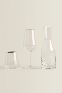 BOHEMIA CRYSTAL BOTTLE WITH A GOLDEN RIM