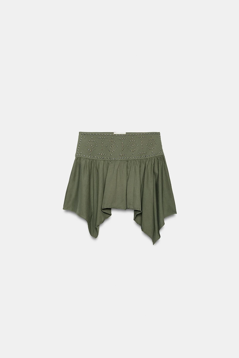 ASYMMETRIC STUDDED SKIRT