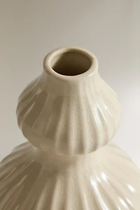 VASE CÉRAMIQUE ÉMAILLÉE RAYURES