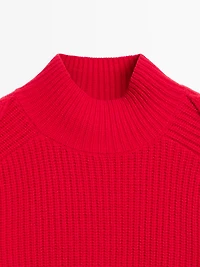 Pull épaule fantaisie en laine mélangée