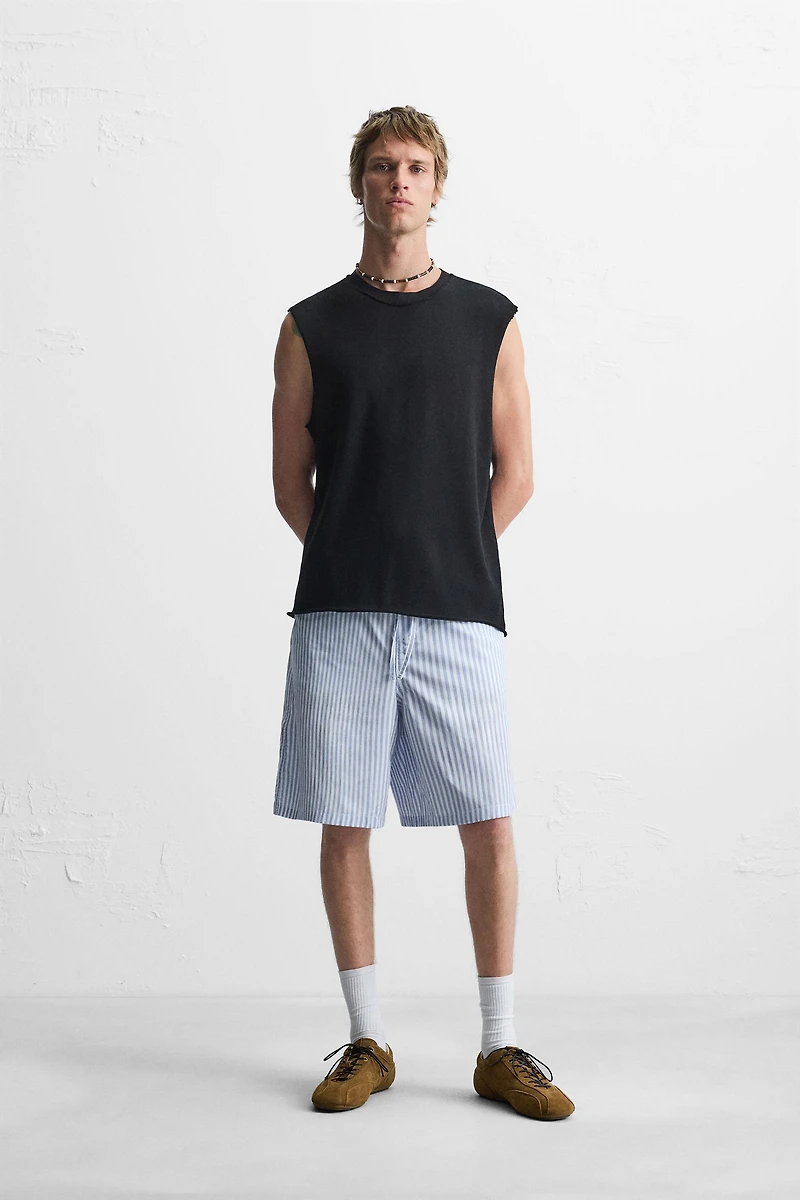 STRIPED RELAXED FIT SHORTS