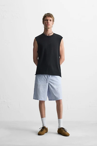 STRIPED RELAXED FIT SHORTS