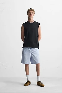 STRIPED RELAXED FIT SHORTS